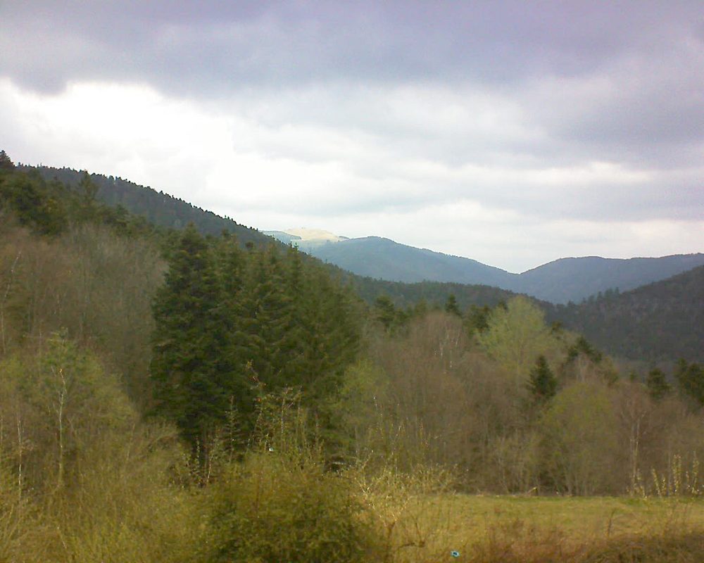 Le petit ballon vu depuis le Domaine Langmatt à Murbach le 17.04.2021 à 13:15 Le petit ballon (Alsace, Vosges) le 17.04.2021 à 13:15
