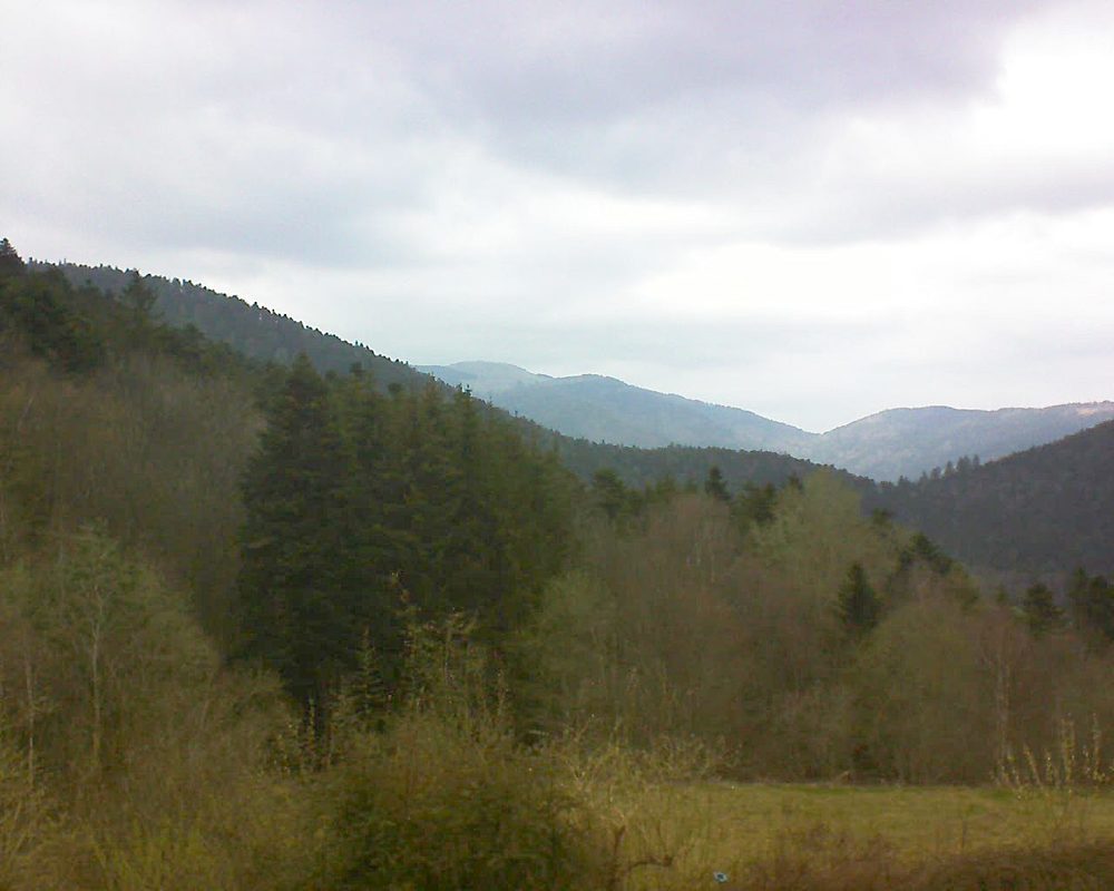 Le petit ballon vu depuis le Domaine Langmatt à Murbach le 18.04.2021 à 13:15 Le petit ballon (Alsace, Vosges) le 18.04.2021 à 13:15