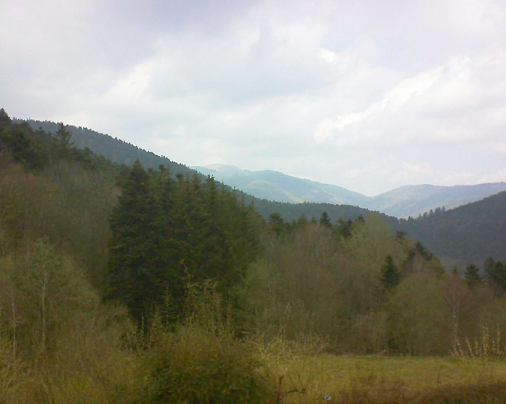 Le petit ballon vu depuis le Domaine Langmatt à Murbach le 20.04.2021 à 13:30 Le petit ballon (Alsace, Vosges) le 20.04.2021 à 13:30