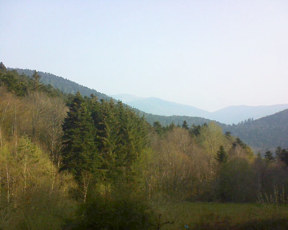 Le petit ballon vu depuis le Domaine Langmatt à Murbach le 22.04.2021 à 09:00 Le petit ballon (Alsace, Vosges) le 22.04.2021 à 09:00
