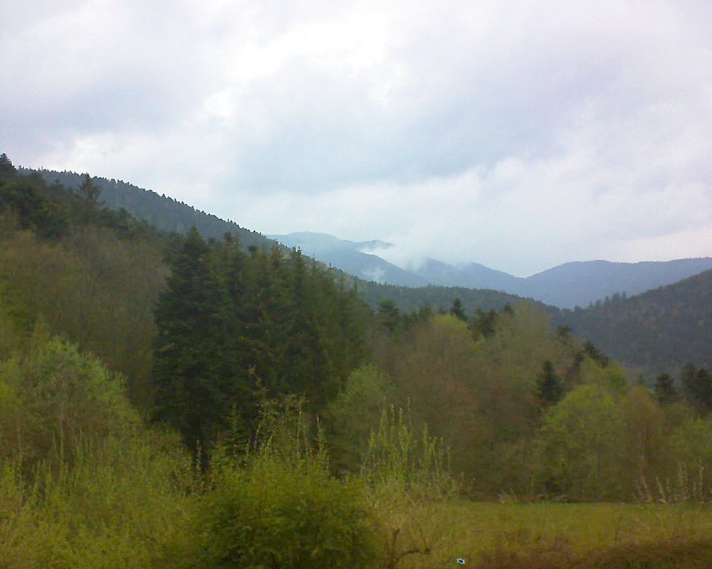 Le petit ballon vu depuis le Domaine Langmatt à Murbach le 29.04.2021 à 09:15 Le petit ballon (Alsace, Vosges) le 29.04.2021 à 09:15