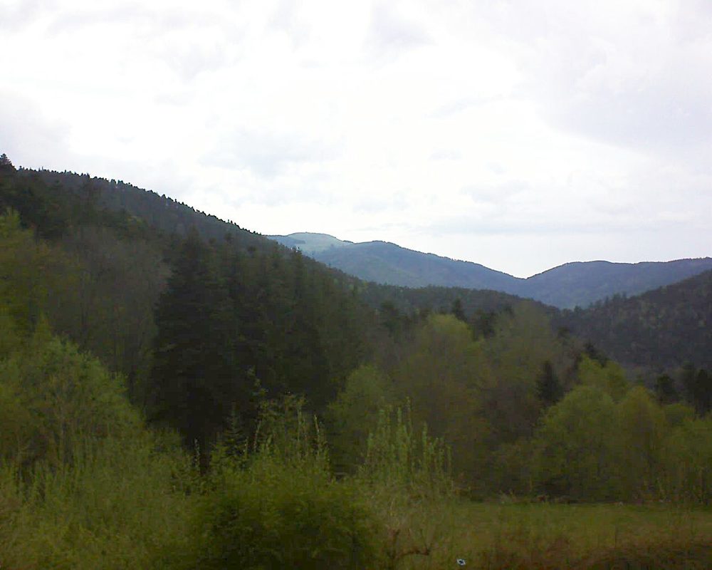 Le petit ballon vu depuis le Domaine Langmatt à Murbach le 04.05.2021 à 09:15 Le petit ballon (Alsace, Vosges) le 04.05.2021 à 09:15