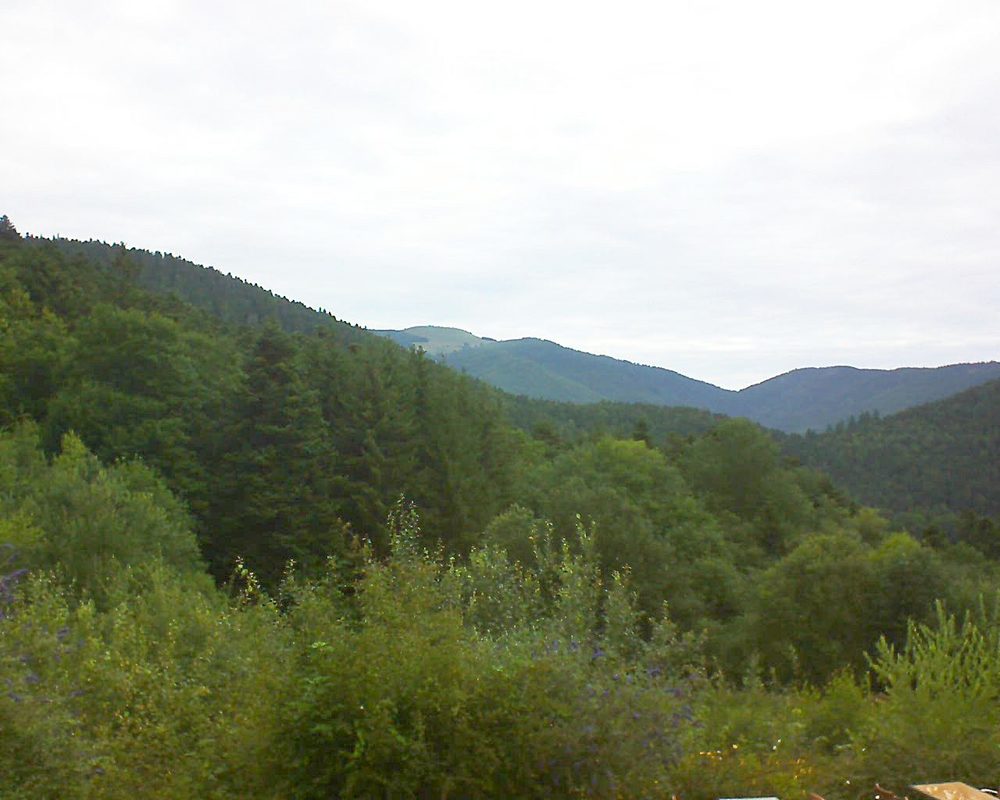 Le petit ballon vu depuis le Domaine Langmatt à Murbach le 04.08.2021 à 08:00 Le petit ballon (Alsace, Vosges) le 04.08.2021 à 08:00