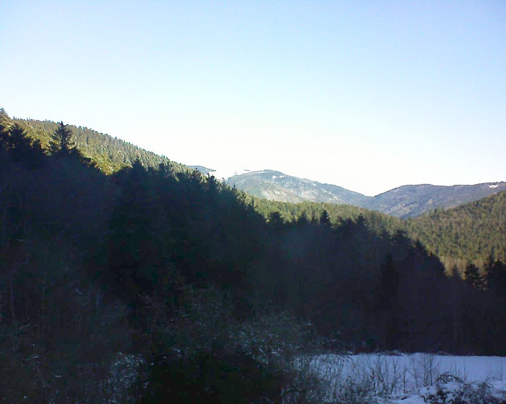 Le petit ballon vu depuis le Domaine Langmatt à Murbach le 13.01.2022 à 10:30 Le petit ballon (Alsace, Vosges) le 13.01.2022 à 10:30