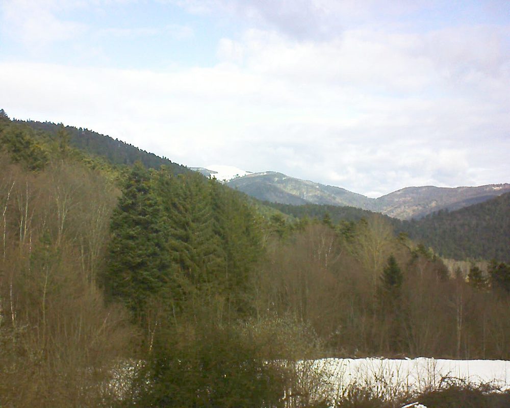 Le petit ballon vu depuis le Domaine Langmatt à Murbach le 21.01.2022 à 11:15 Le petit ballon (Alsace, Vosges) le 21.01.2022 à 11:15