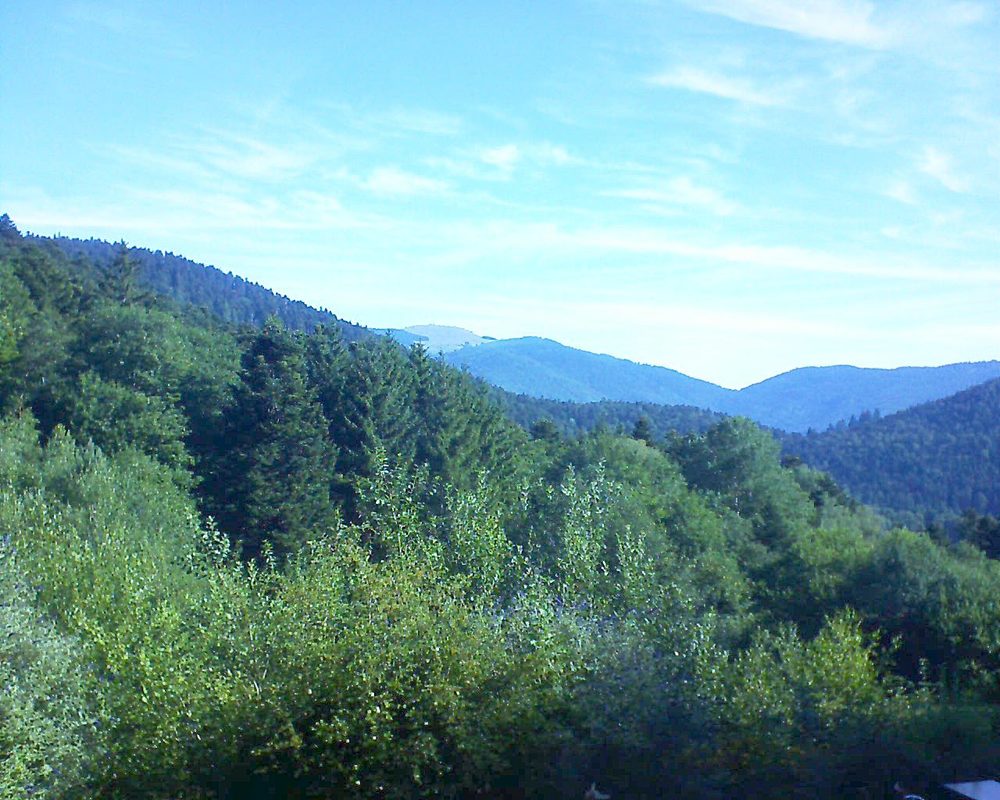 Le petit ballon vu depuis le Domaine Langmatt à Murbach le 12.07.2022 à 09:00 Le petit ballon (Alsace, Vosges) le 12.07.2022 à 09:00