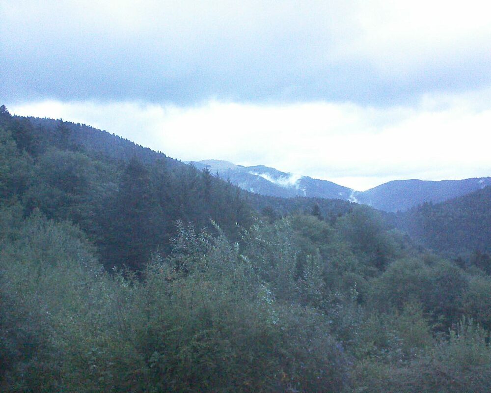 Le petit ballon vu depuis le Domaine Langmatt à Murbach le 08.09.2022 à 07:00 Le petit ballon (Alsace, Vosges) le 08.09.2022 à 07:00
