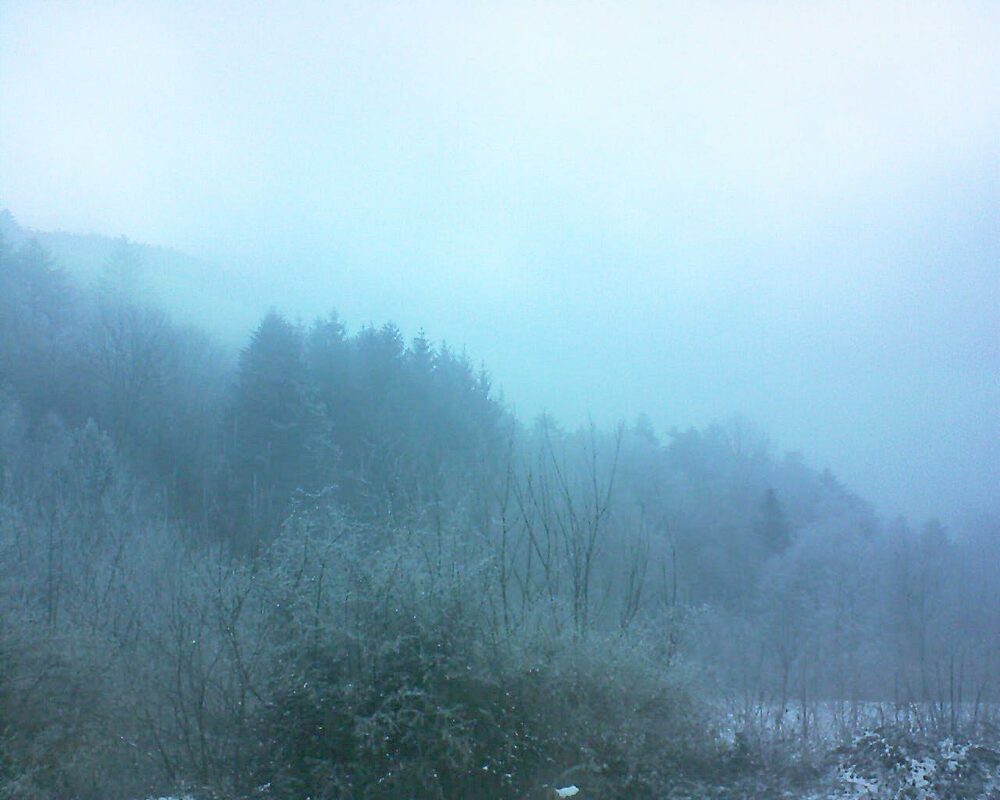 Le petit ballon vu depuis le Domaine Langmatt à Murbach le 13.01.2024 à 16:30 Le petit ballon (Alsace, Vosges) le 13.01.2024 à 16:30