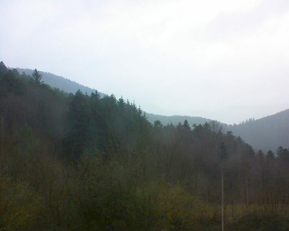 Le petit ballon vu depuis le Domaine Langmatt à Murbach le 26.01.2024 à 15:30 Le petit ballon (Alsace, Vosges) le 26.01.2024 à 15:30