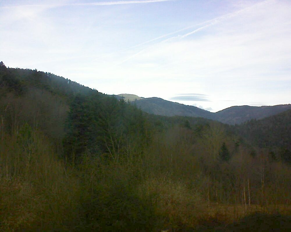 Le petit ballon vu depuis le Domaine Langmatt à Murbach le 04.02.2024 à 12:30 Le petit ballon (Alsace, Vosges) le 04.02.2024 à 12:30