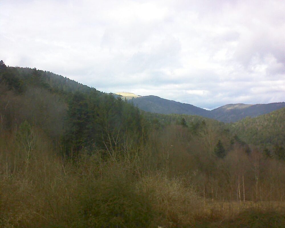 Le petit ballon vu depuis le Domaine Langmatt à Murbach le 12.02.2024 à 15:15 Le petit ballon (Alsace, Vosges) le 12.02.2024 à 15:15