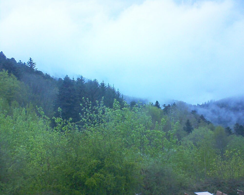 Le petit ballon vu depuis le Domaine Langmatt à Murbach le 28.04.2024 à 19:45 Le petit ballon (Alsace, Vosges) le 28.04.2024 à 19:45