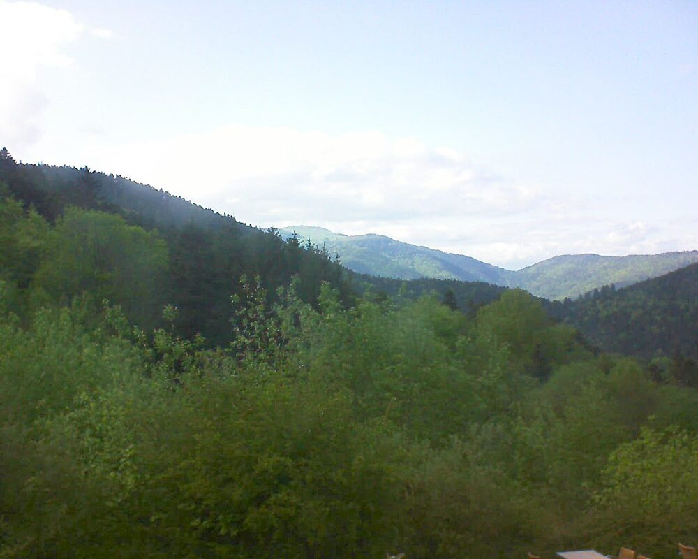 Le petit ballon vu depuis le Domaine Langmatt à Murbach le 08.05.2024 à 18:15 Le petit ballon (Alsace, Vosges) le 08.05.2024 à 18:15