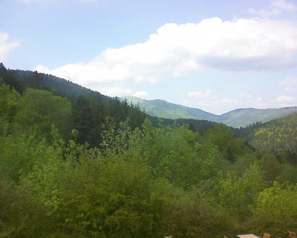 Le petit ballon vu depuis le Domaine Langmatt à Murbach le 09.05.2024 à 16:15 Le petit ballon (Alsace, Vosges) le 09.05.2024 à 16:15