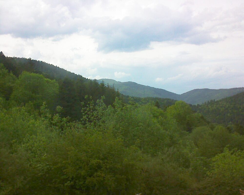 Le petit ballon vu depuis le Domaine Langmatt à Murbach le 12.05.2024 à 18:30 Le petit ballon (Alsace, Vosges) le 12.05.2024 à 18:30