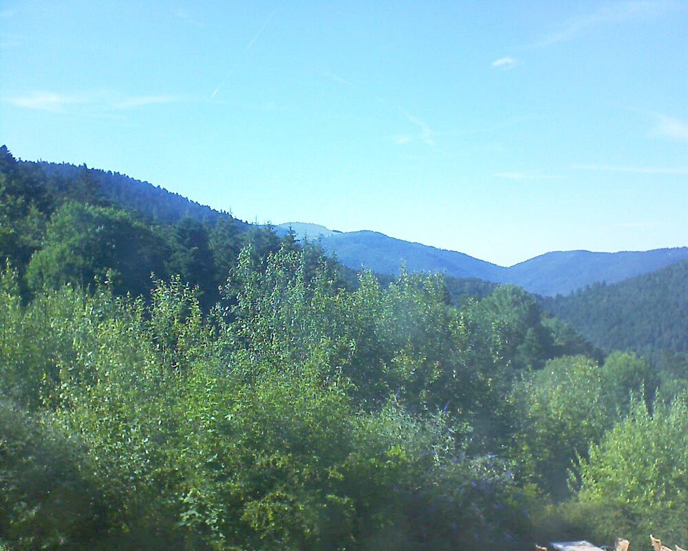 Le petit ballon vu depuis le Domaine Langmatt à Murbach le 08.07.2024 à 17:45 Le petit ballon (Alsace, Vosges) le 08.07.2024 à 17:45