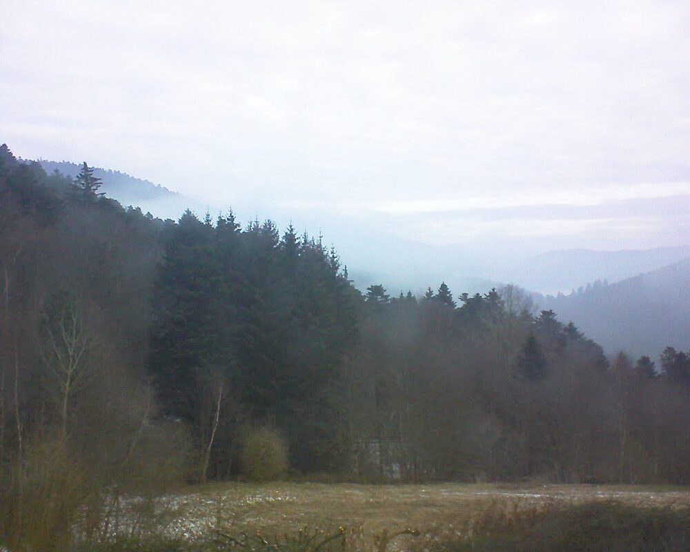 Le petit ballon vu depuis le Domaine Langmatt à Murbach le 16.02.2025 à 08:30 Le petit ballon (Alsace, Vosges) le 16.02.2025 à 08:30