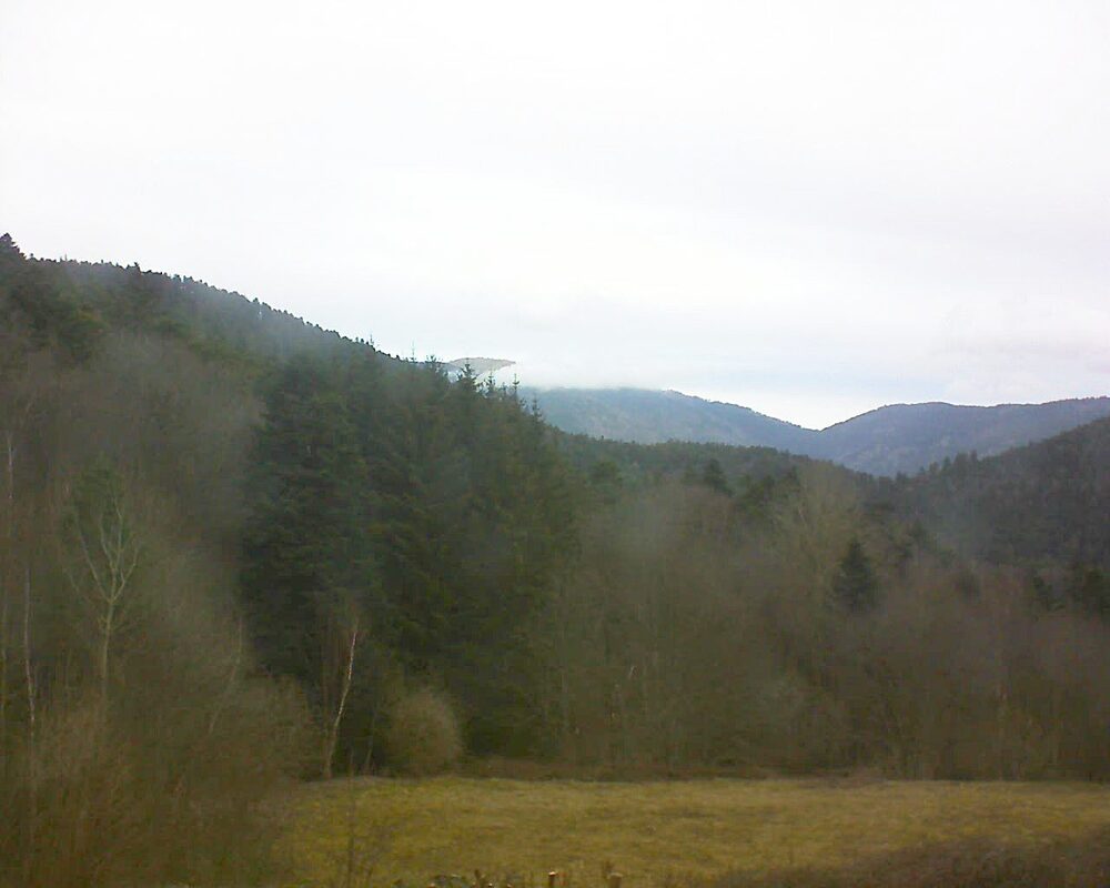 Le petit ballon vu depuis le Domaine Langmatt à Murbach le 23.02.2025 à 09:30 Le petit ballon (Alsace, Vosges) le 23.02.2025 à 09:30