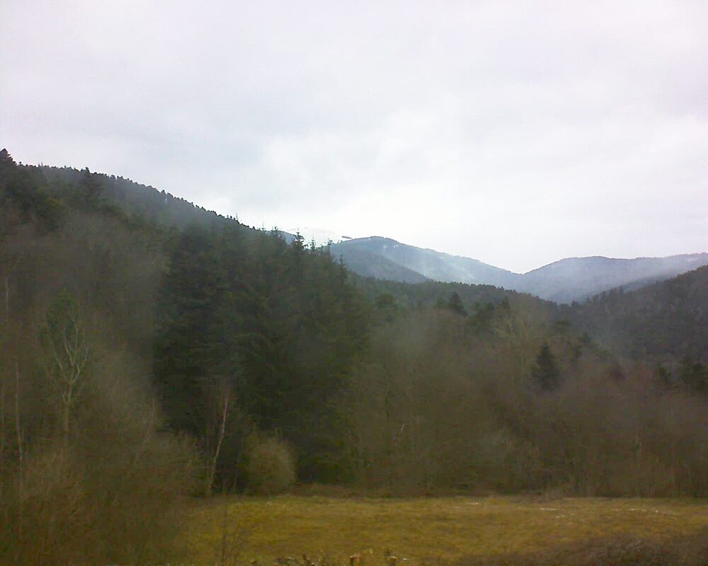 Le petit ballon vu depuis le Domaine Langmatt à Murbach le 28.02.2025 à 10:15 Le petit ballon (Alsace, Vosges) le 28.02.2025 à 10:15