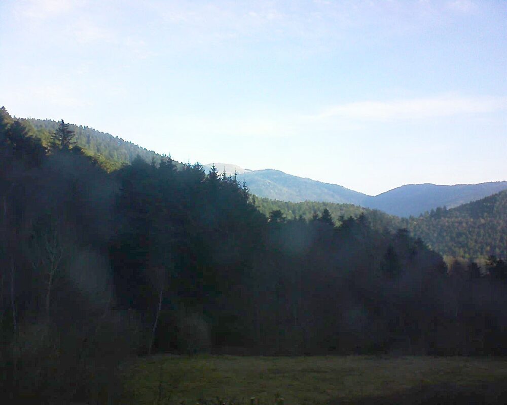 Le petit ballon vu depuis le Domaine Langmatt à Murbach le 09.03.2025 à 08:30 Le petit ballon (Alsace, Vosges) le 09.03.2025 à 08:30