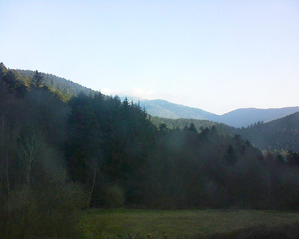 Le petit ballon vu depuis le Domaine Langmatt à Murbach le 02.04.2025 à 08:15 Le petit ballon (Alsace, Vosges) le 02.04.2025 à 08:15