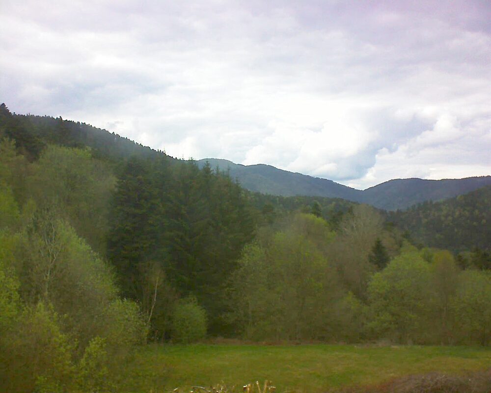 Le petit ballon vu depuis le Domaine Langmatt à Murbach le 22.04.2025 à 17:15 Le petit ballon (Alsace, Vosges) le 22.04.2025 à 17:15