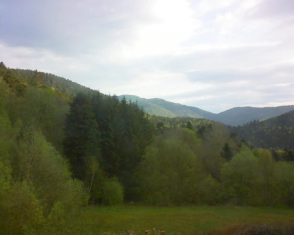 Le petit ballon vu depuis le Domaine Langmatt à Murbach le 23.04.2025 à 07:45 Le petit ballon (Alsace, Vosges) le 23.04.2025 à 07:45