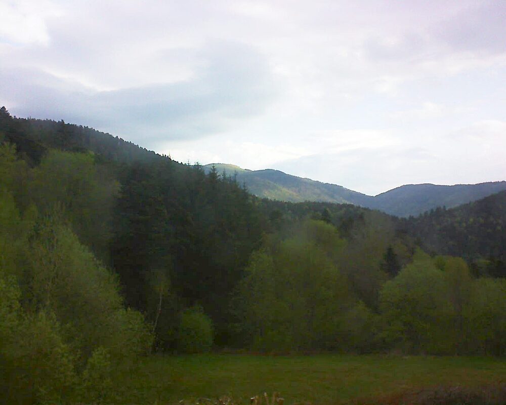 Le petit ballon vu depuis le Domaine Langmatt à Murbach le 23.04.2025 à 08:30 Le petit ballon (Alsace, Vosges) le 23.04.2025 à 08:30