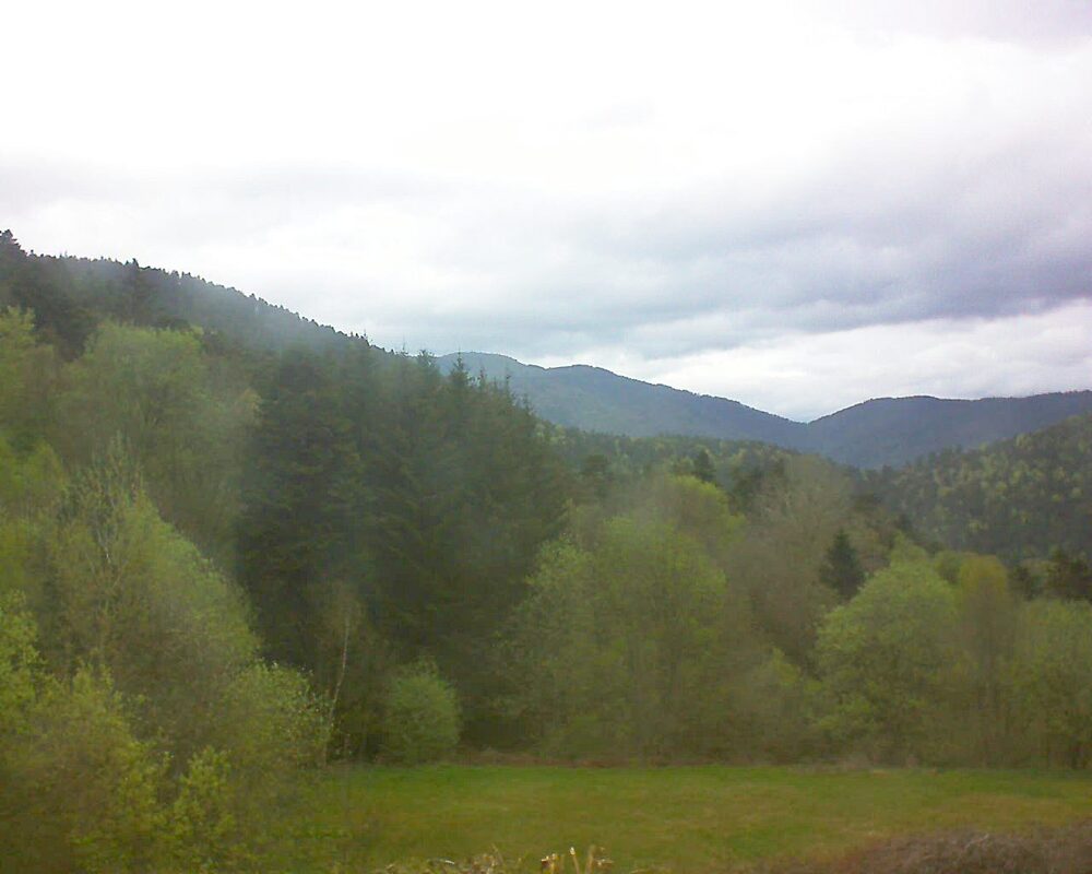 Le petit ballon vu depuis le Domaine Langmatt à Murbach le 23.04.2025 à 18:00 Le petit ballon (Alsace, Vosges) le 23.04.2025 à 18:00