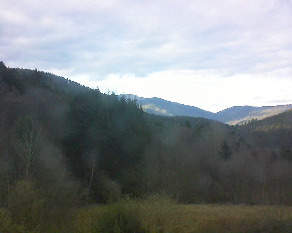 Le petit ballon vu depuis le Domaine Langmatt à Murbach le 01.03.2026 à 17:00 Le petit ballon (Alsace, Vosges) le 01.03.2026 à 17:00