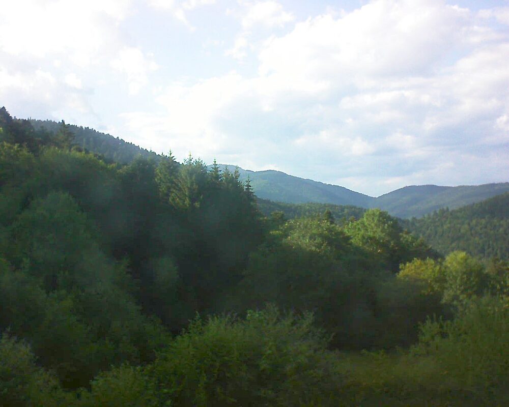 Le petit ballon vu depuis le Domaine Langmatt à Murbach le 08.07.2026 à 19:00 Le petit ballon (Alsace, Vosges) le 08.07.2026 à 19:00
