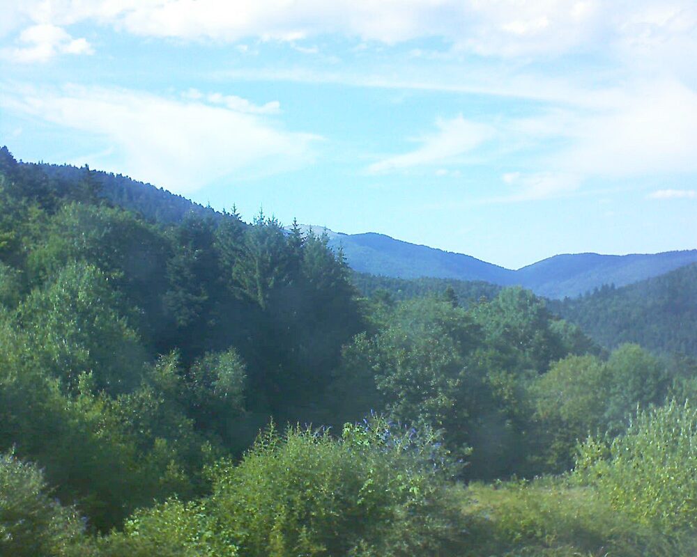 Le petit ballon vu depuis le Domaine Langmatt à Murbach le 22.07.2026 à 17:30 Le petit ballon (Alsace, Vosges) le 22.07.2026 à 17:30