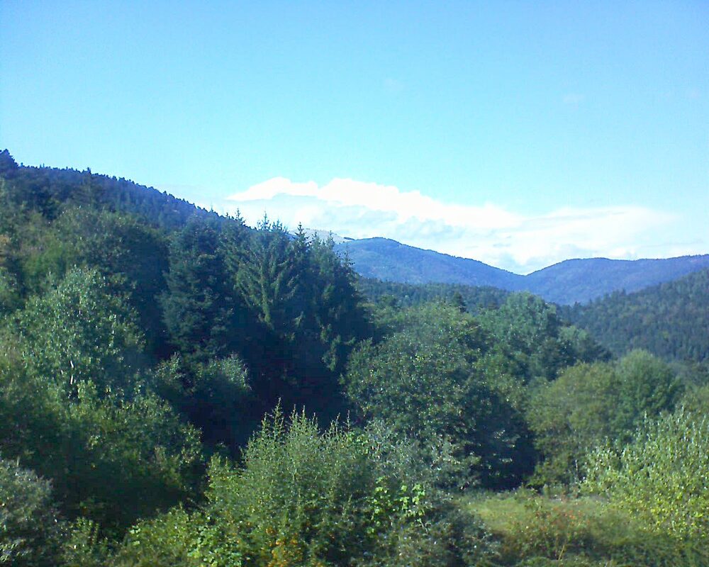 Le petit ballon vu depuis le Domaine Langmatt à Murbach le 31.08.2026 à 16:30 Le petit ballon (Alsace, Vosges) le 31.08.2026 à 16:30